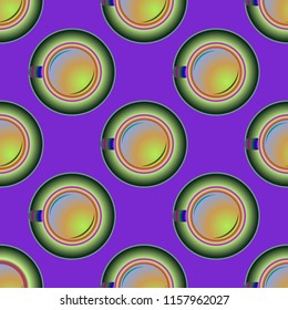 Cup of coffee or tea on background seamless pattern.