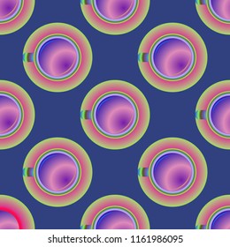 Cup of coffee or tea on background seamless pattern.