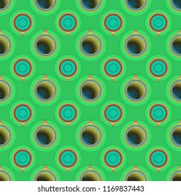 Cup of coffee or tea on background seamless pattern.