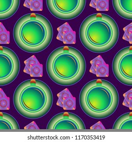Cup of coffee or tea on background seamless pattern.