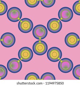 Cup of coffee or tea on background seamless pattern.
