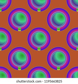 Cup of coffee or tea on background seamless pattern.