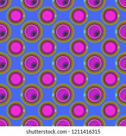 Cup of coffee or tea on background seamless pattern.