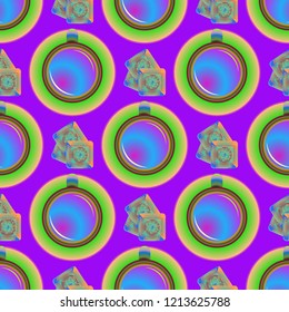 Cup of coffee or tea on background seamless pattern.