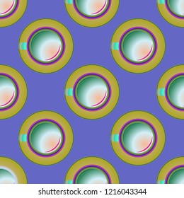Cup of coffee or tea on background seamless pattern.