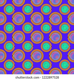 Cup of coffee or tea on background seamless pattern.