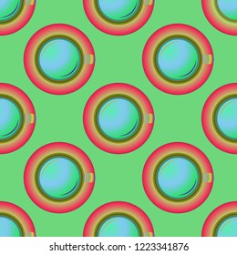 Cup of coffee or tea on background seamless pattern.