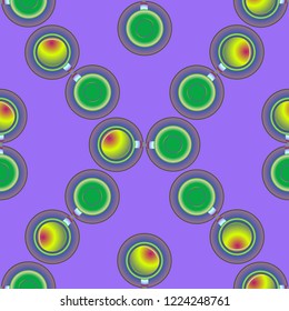 Cup of coffee or tea on background seamless pattern.