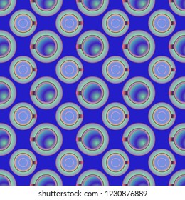 Cup of coffee or tea on background seamless pattern.