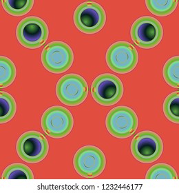 Cup of coffee or tea on background seamless pattern.