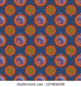 Cup of coffee or tea on background seamless pattern.