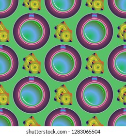 Cup of coffee or tea on background seamless pattern.