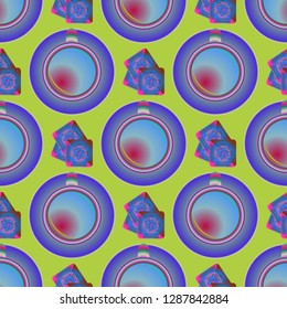 Cup of coffee or tea on background seamless pattern.