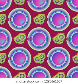 Cup of coffee or tea on background seamless pattern.