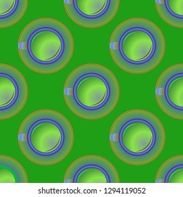 Cup of coffee or tea on background seamless pattern.