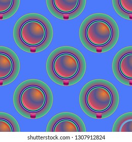 Cup of coffee or tea on background seamless pattern.