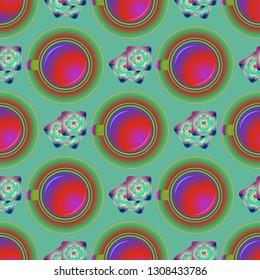 Cup of coffee or tea on background seamless pattern.