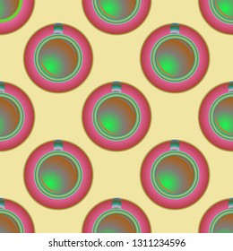 Cup of coffee or tea on background seamless pattern.