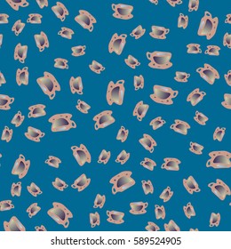 Cup of coffee or tea on background seamless pattern.