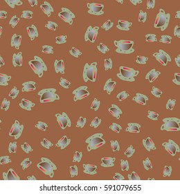 Cup of coffee or tea on background seamless pattern.