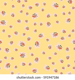 Cup of coffee or tea on background seamless pattern.