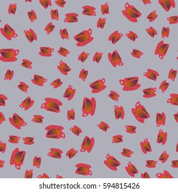 Cup of coffee or tea on background seamless pattern.