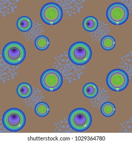 Cup of coffee or tea on beans background seamless pattern.