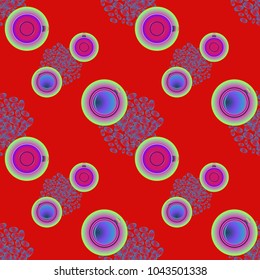 Cup of coffee or tea on beans background seamless pattern.