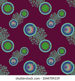 Cup of coffee or tea on beans background seamless pattern.