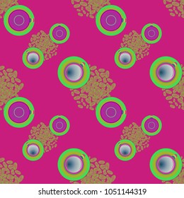 Cup of coffee or tea on beans background seamless pattern.