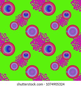 Cup of coffee or tea on beans background seamless pattern.