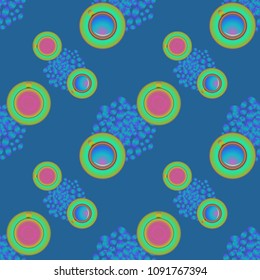Cup of coffee or tea on beans background seamless pattern.