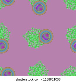 Cup of coffee or tea on beans background seamless pattern.