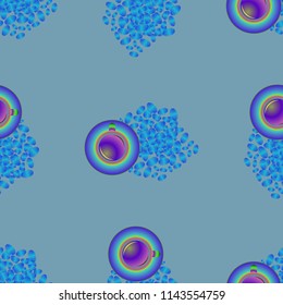 Cup of coffee or tea on beans background seamless pattern.