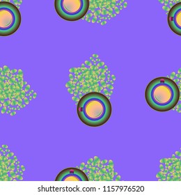 Cup of coffee or tea on beans background seamless pattern.