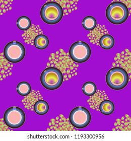 Cup of coffee or tea on beans background seamless pattern.