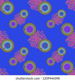Cup of coffee or tea on beans background seamless pattern.