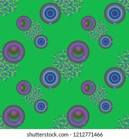 Cup of coffee or tea on beans background seamless pattern.