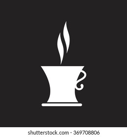 cup for coffee, tea on black background