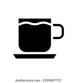 Cup of coffee or tea on a saucer. Concept of a hot drink.