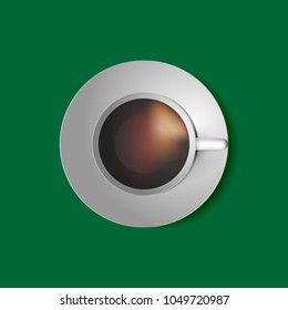 A cup of coffee, tea, with a saucer. Realistic vector illustration, isolated icon.3d
