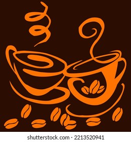 cup of coffee with tea. simple design. Perfect for logos, symbols and icons