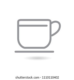 cup of coffee tea with steam line icon black on white