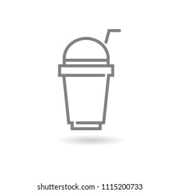 cup of coffee tea with steam line icon black on white