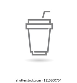 cup of coffee tea with steam line icon black on white