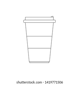 cup of coffee tea with steam line icon black on white