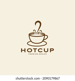 cup of coffee or tea with steam logo symbol icon vector graphic design illustration idea creative