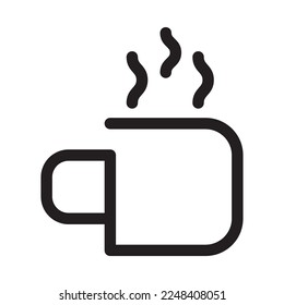 cup of coffee tea with steam outline vector illustration 