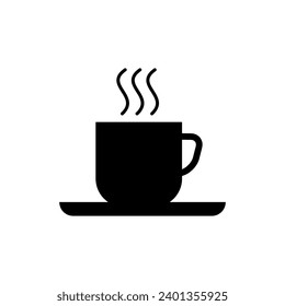 cup of coffee tea with steam, siple flat trenndy style illustration on white backgrounnd..eps