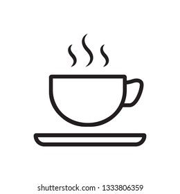 Cup Coffee Tea Steam Vector Line Stock Vector (Royalty Free) 1333806359 ...